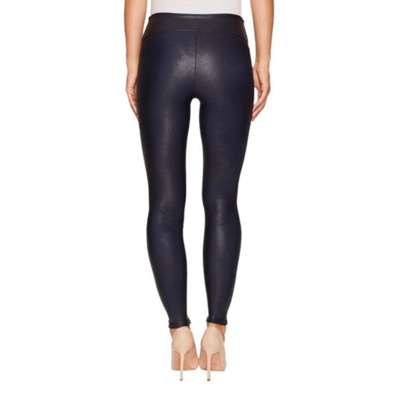 Spanx Faux Leather Leggings in Color Night Navy - Picture 3 of 5